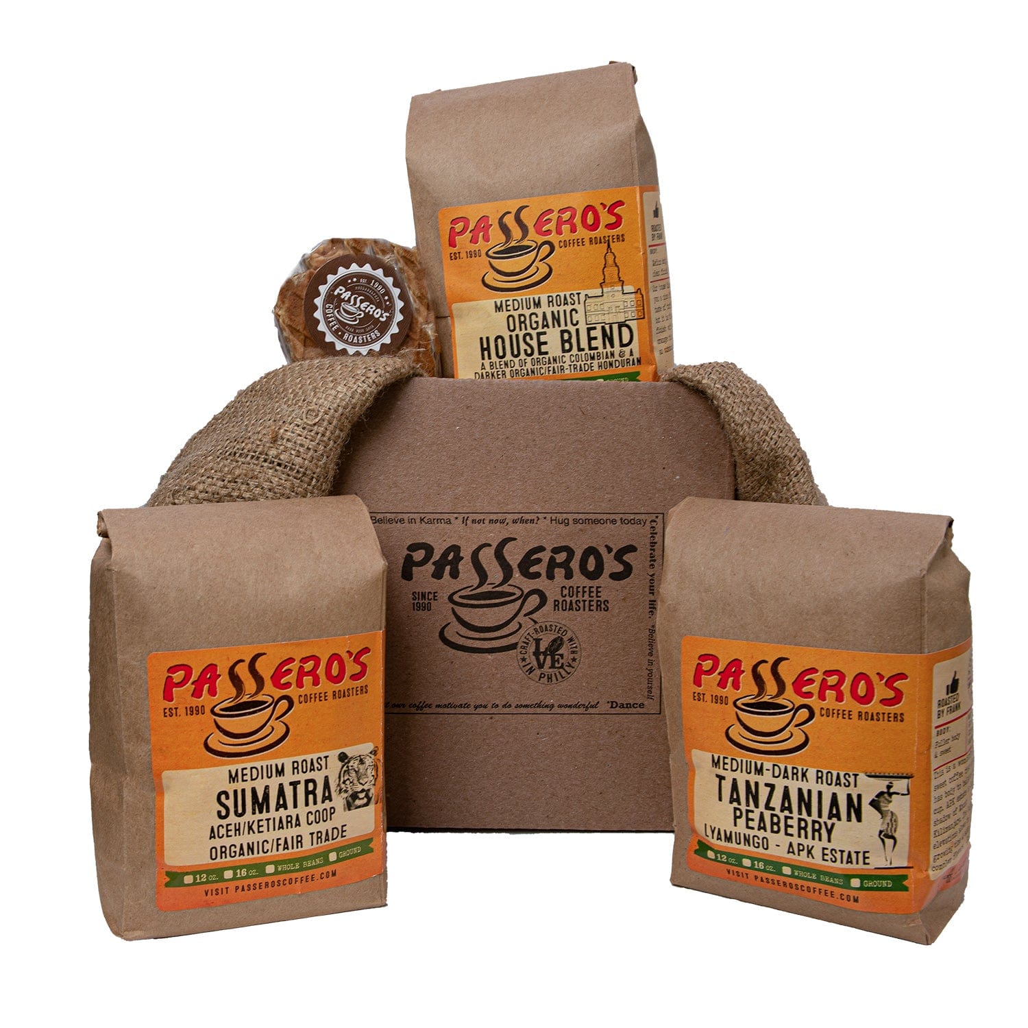 Three 16oz. bags of award-winning coffees plus a sweet treat delivered to  your door $59.00